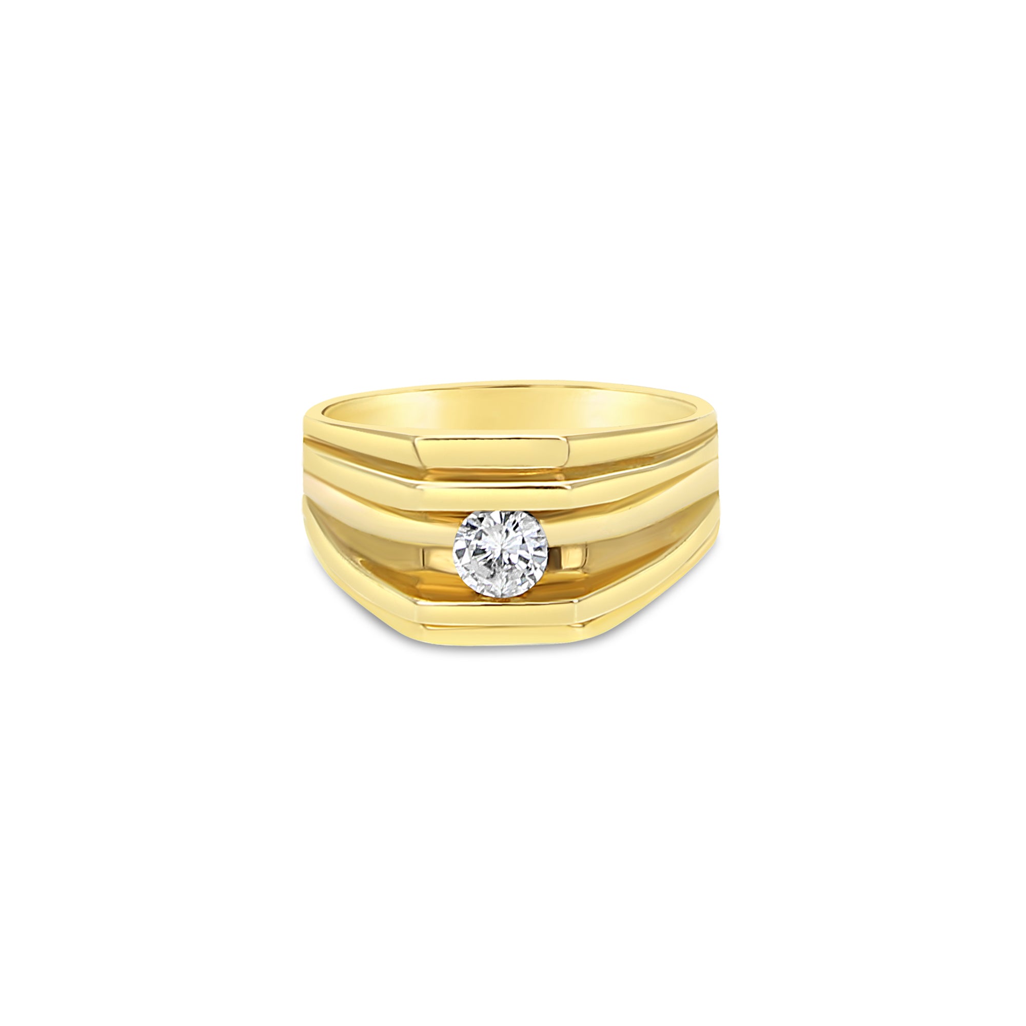 Alliance de mariage pour homme avec diamant solitaire