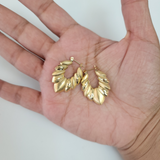 Vintage Shrimp Creole Earrings with Matte & Diamond Cut Finish 14k Yellow Gold