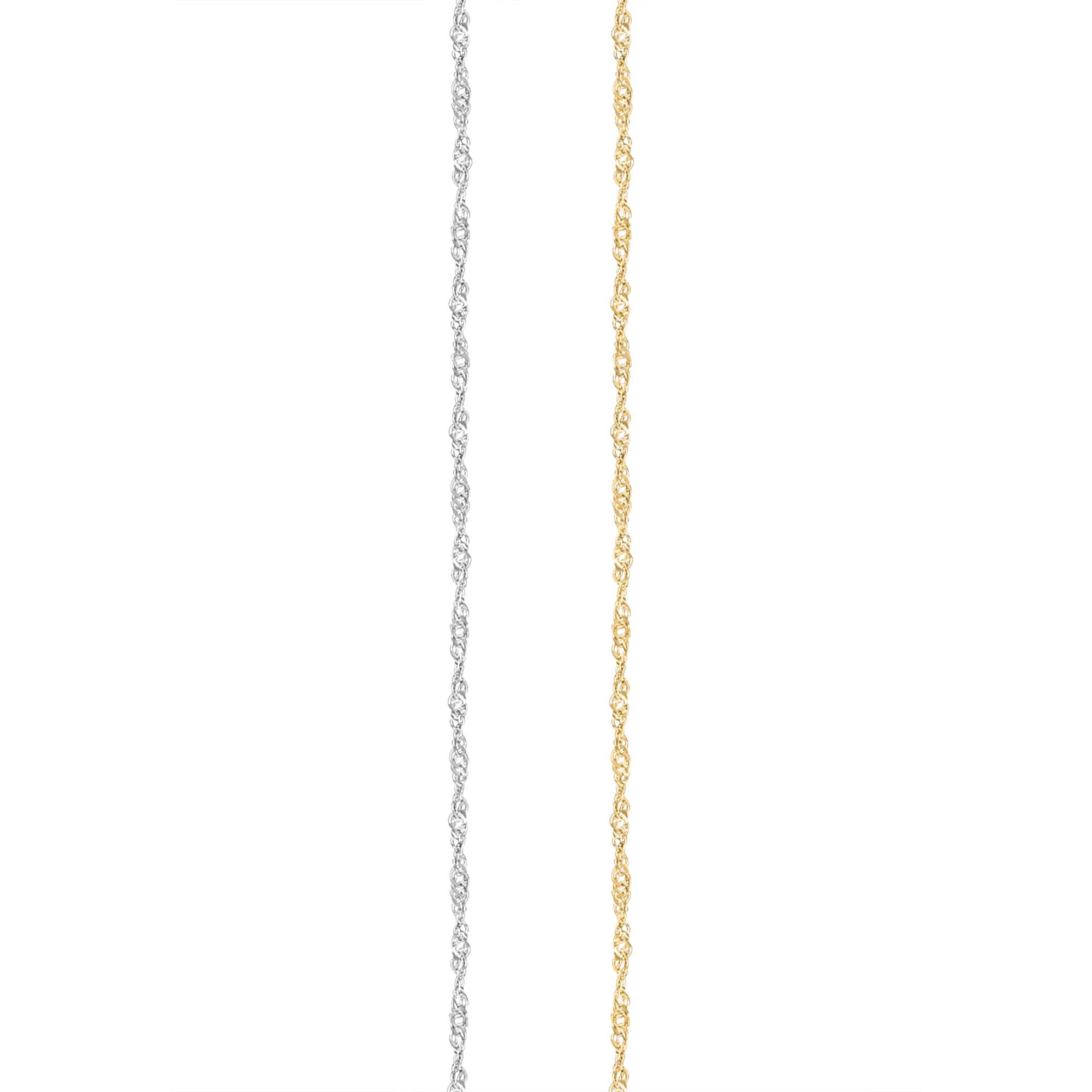 1.4MM 14K Solid Gold Rope Chain Yellow Gold or White Gold