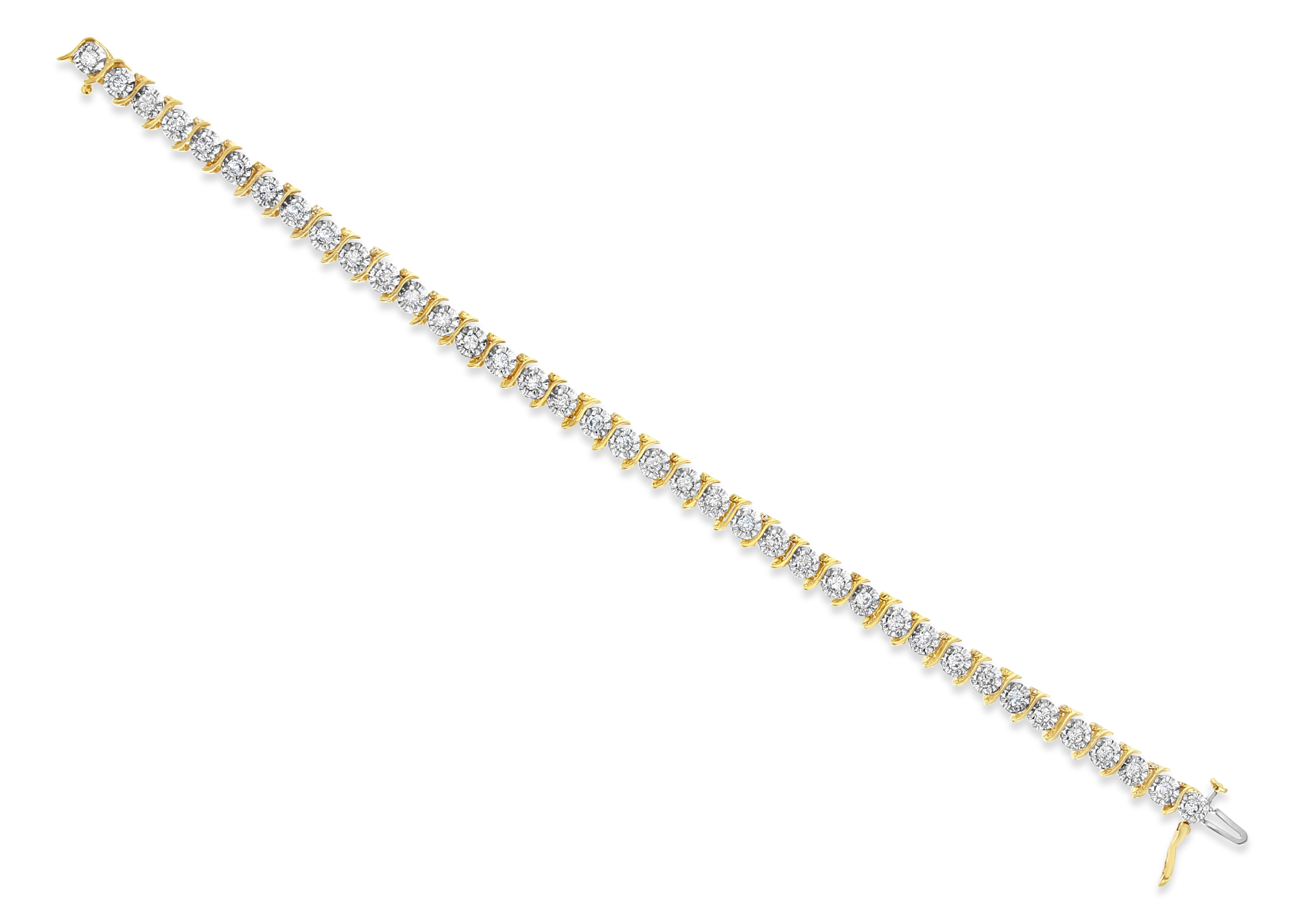 S Style Diamond Bracelet 2.00cttw 14k Yellow Gold