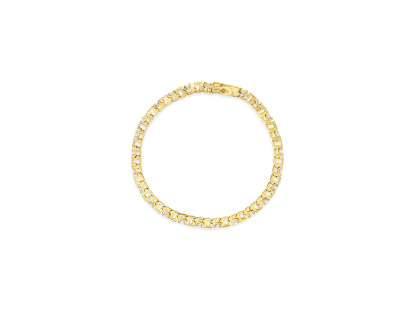 Diamond Square Block Tennis Bracelet 3.90cttw 14k Yellow Gold