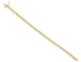 Ribbon Style Diamond Tennis Bracelet 1.00cttw 14k Yellow Gold