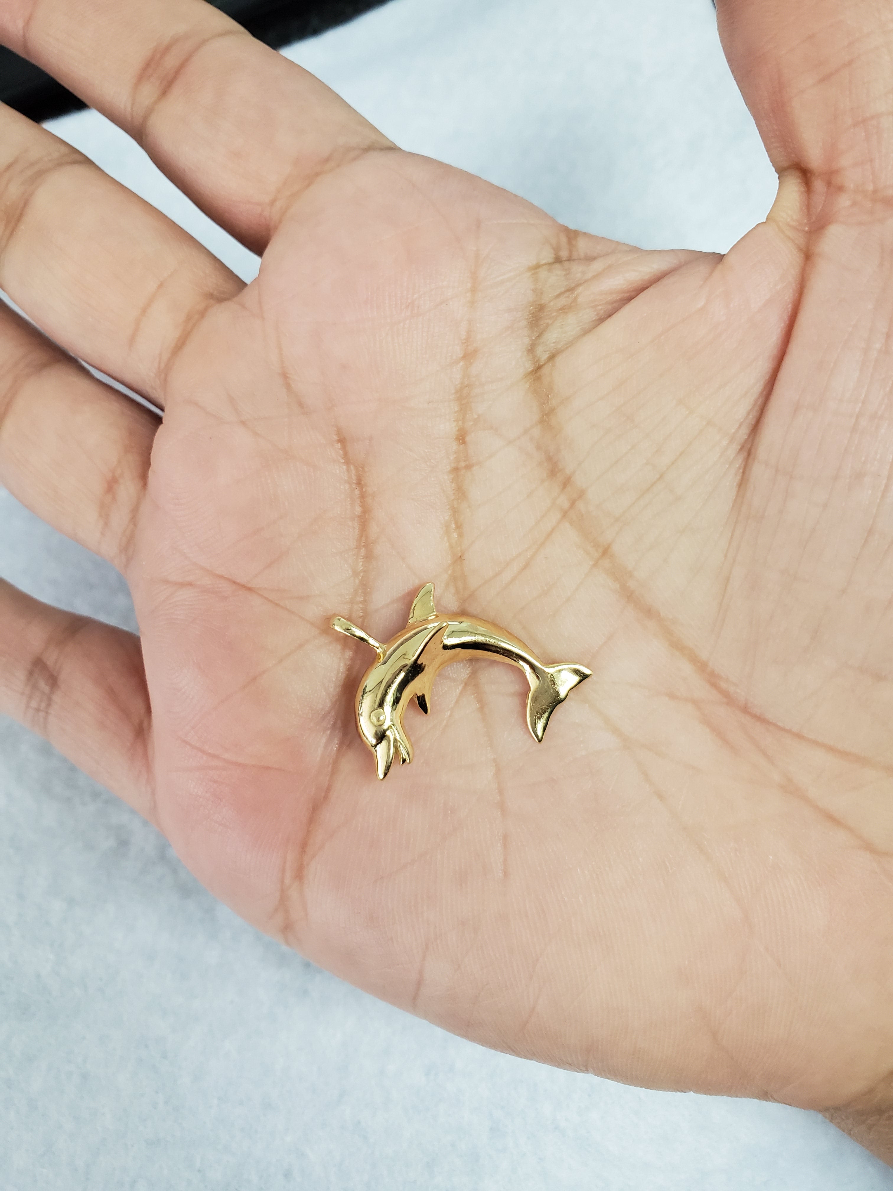 Polished Dolphin Charm/Pendant 14k Yellow Gold