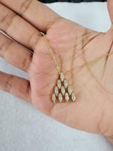 Pyramid Diamond Pendant 1.00cttw 14k White Gold or 14k Yellow Gold