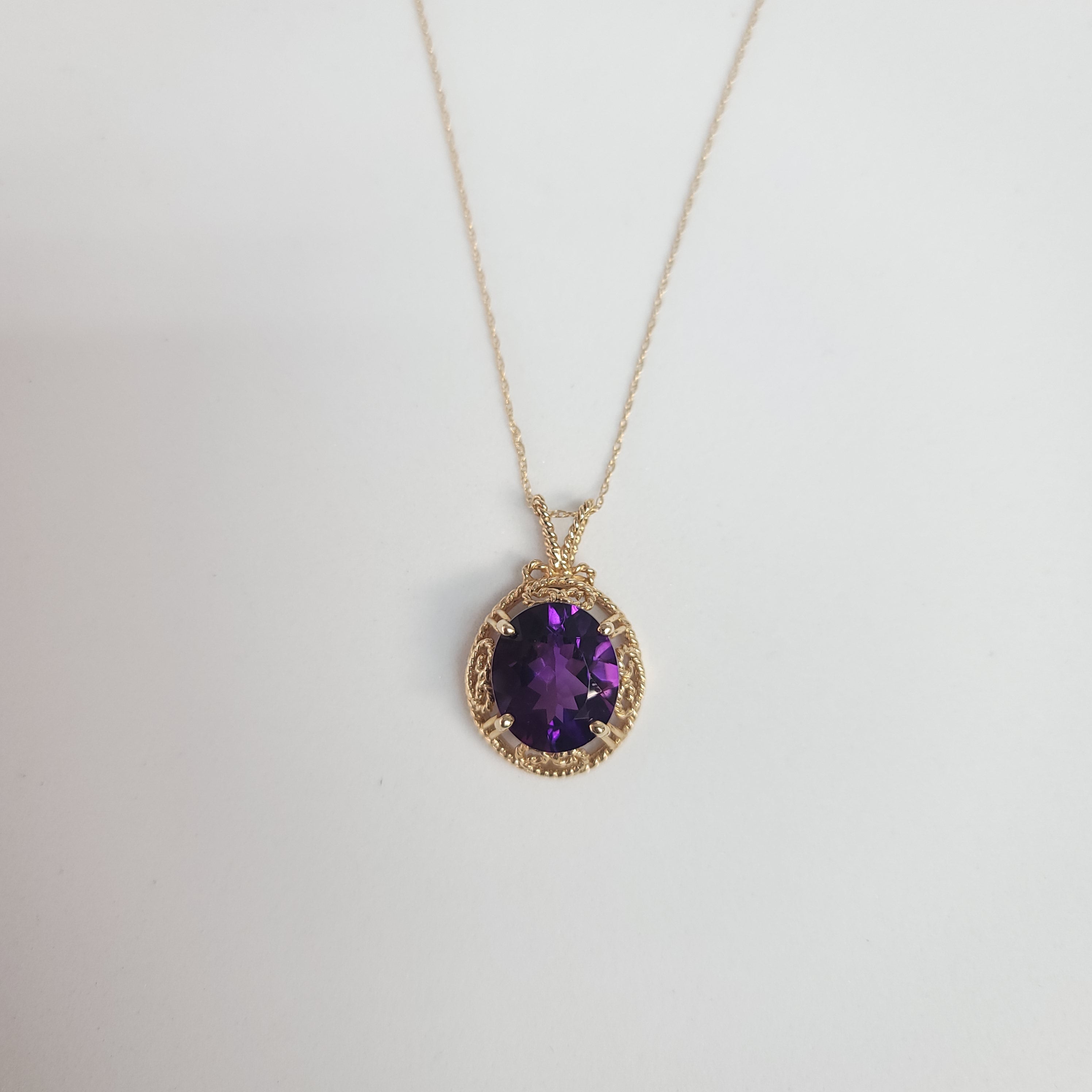 Amethyst Necklace 15.00cttw 14k Yellow Gold