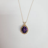 Amethyst Necklace 15.00cttw 14k Yellow Gold