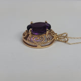 Amethyst Necklace 15.00cttw 14k Yellow Gold