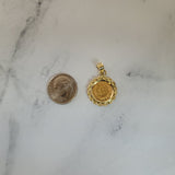 Vintage Dos Pesos Necklace with Rope Bezel