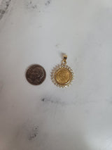 Dos Pesos Diamond Halo Necklace .55cttw