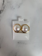 Octagon mabe pearl earrings