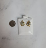 Cluster Aquamarine Earrings 14k Yellow Gold 