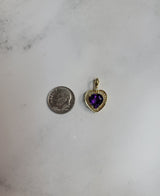 Heart Shaped Amethyst Necklace 14k Yellow Gold