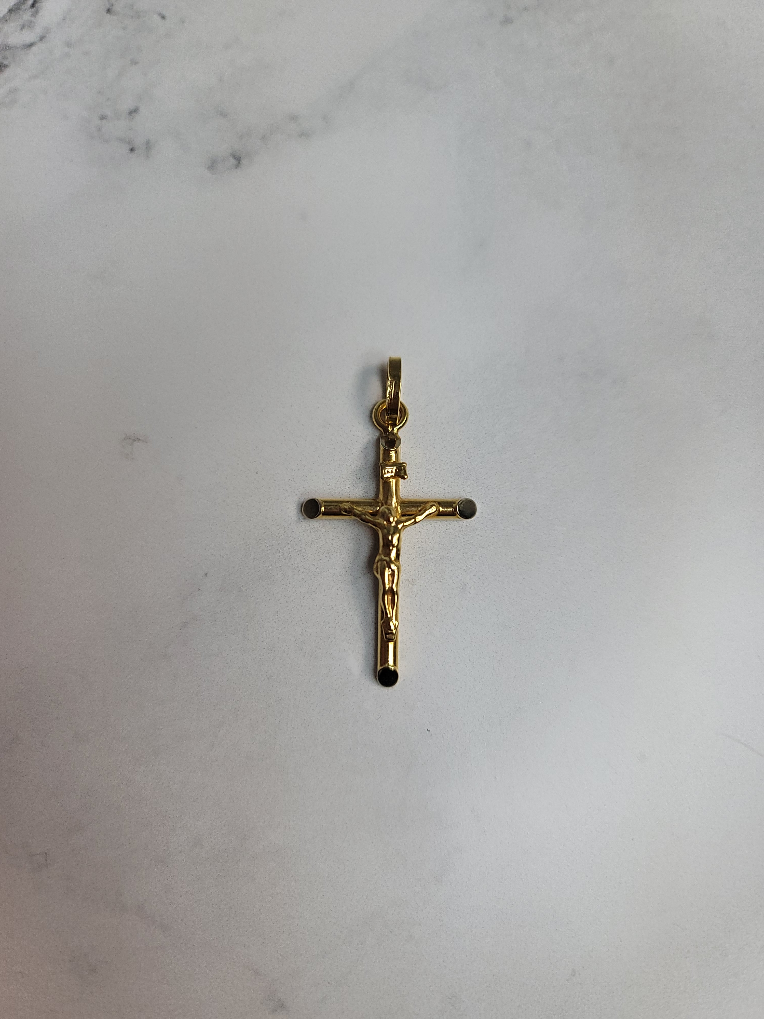 Polished Crucifix Cross 14k Yellow Gold