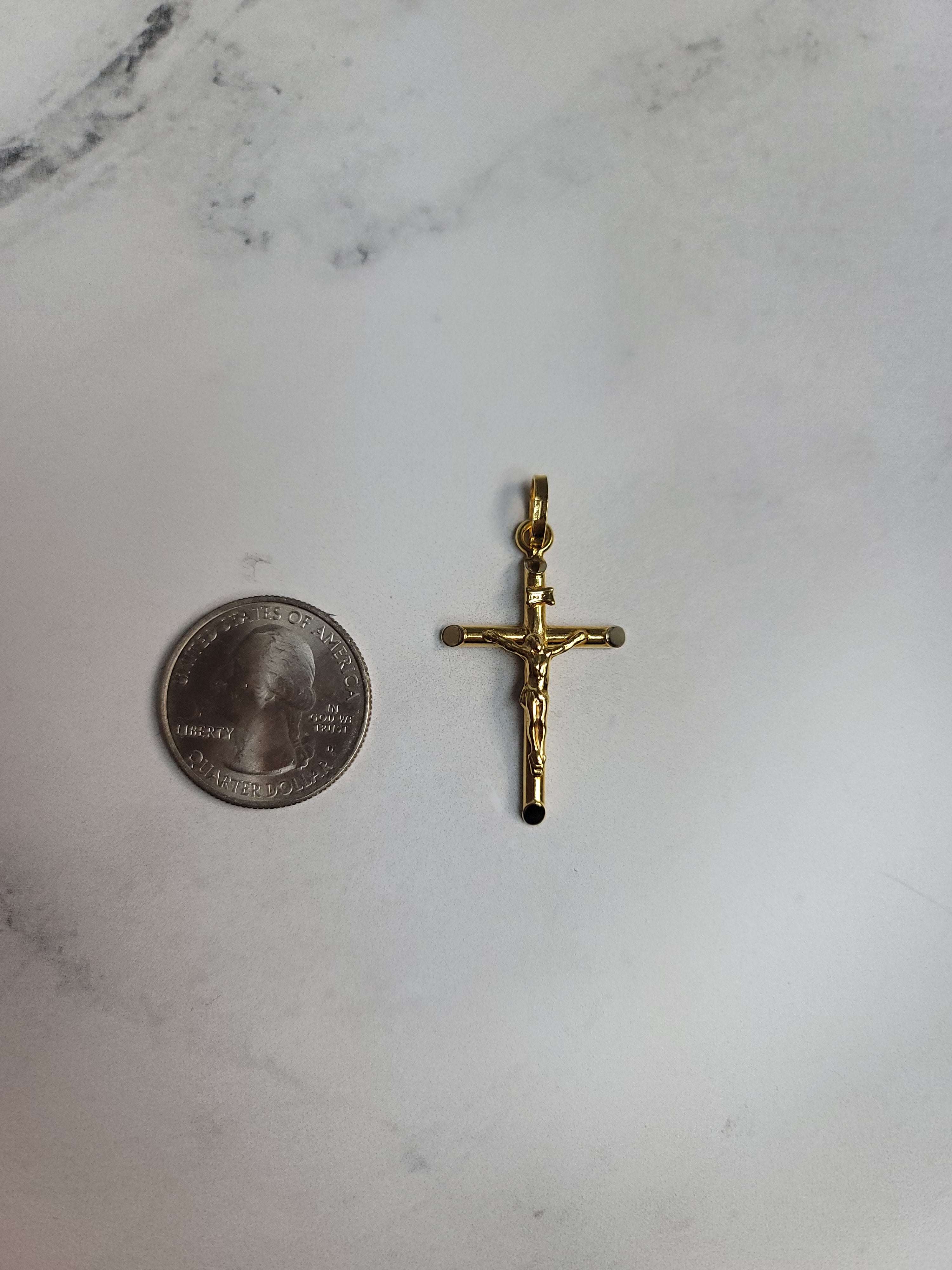 Polished Crucifix Cross 14k Yellow Gold