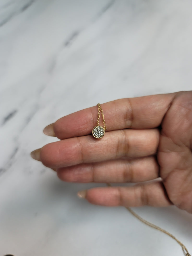 Bezel-Set Diamond Cluster Necklace