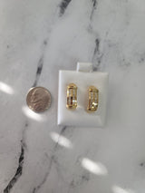 Princess Cut Channel Set Earrings .85cttw 14k Yellow Gold