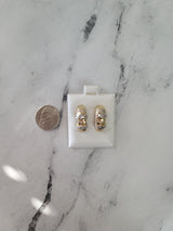 14k Two Toned Princess Diamond Earrings