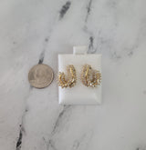 Two Carat Diamond Swoosh Style Earrings 14k Yellow Gold