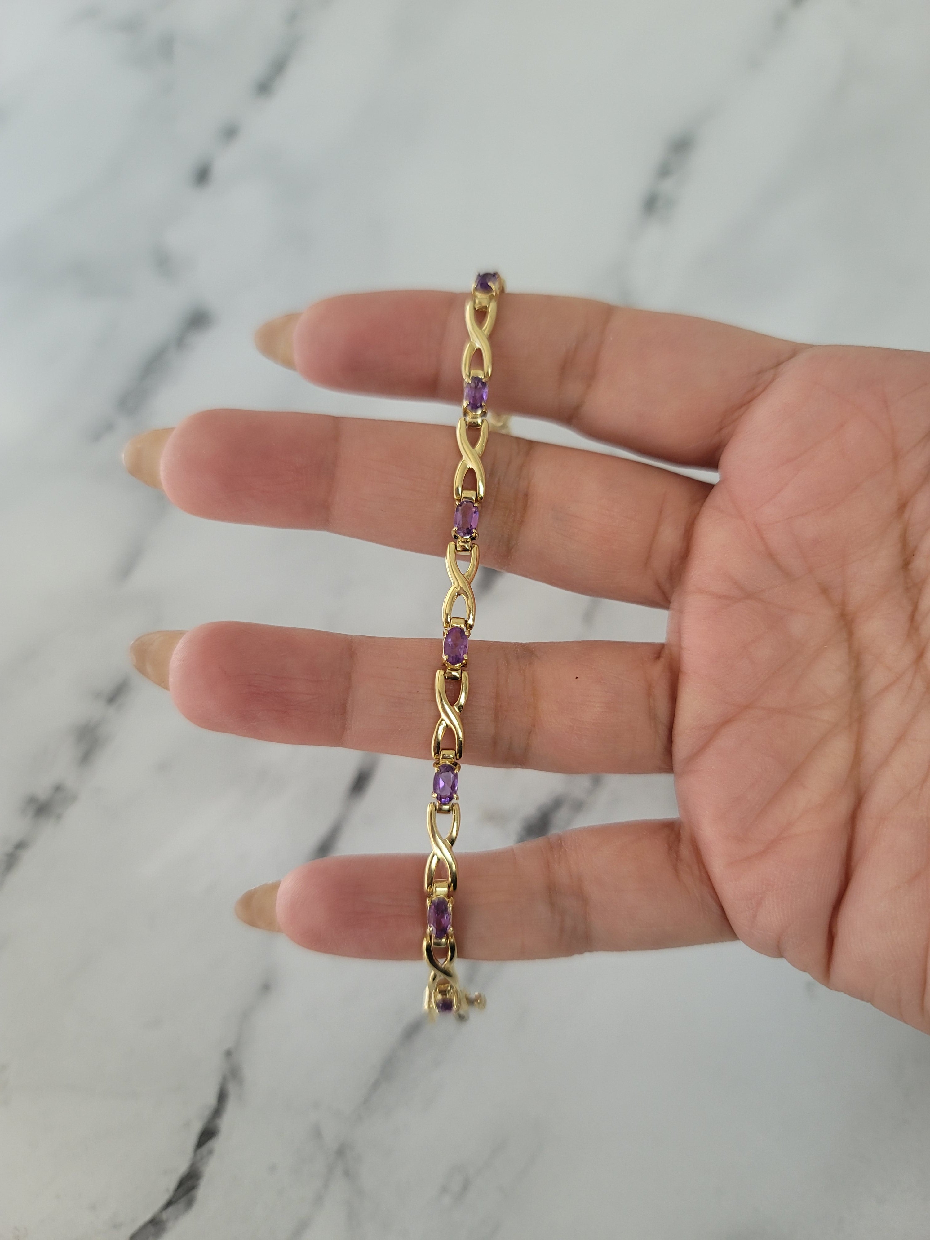 2 Carat X Style Amethyst Tennis Bracelet