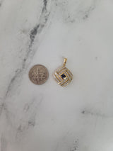 Iolite Diamond Pave Pendant .55cttw 14k Yellow or White Gold