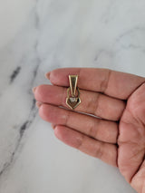 Lock Shaped Diamond Necklace .10cttw 14k Yellow Gold