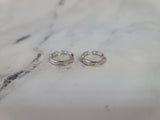 Small Diamond Baguette Earrings .60cttw 14k White Gold