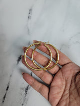 62MM Polished Classic 14k Yellow Gold Hoops
