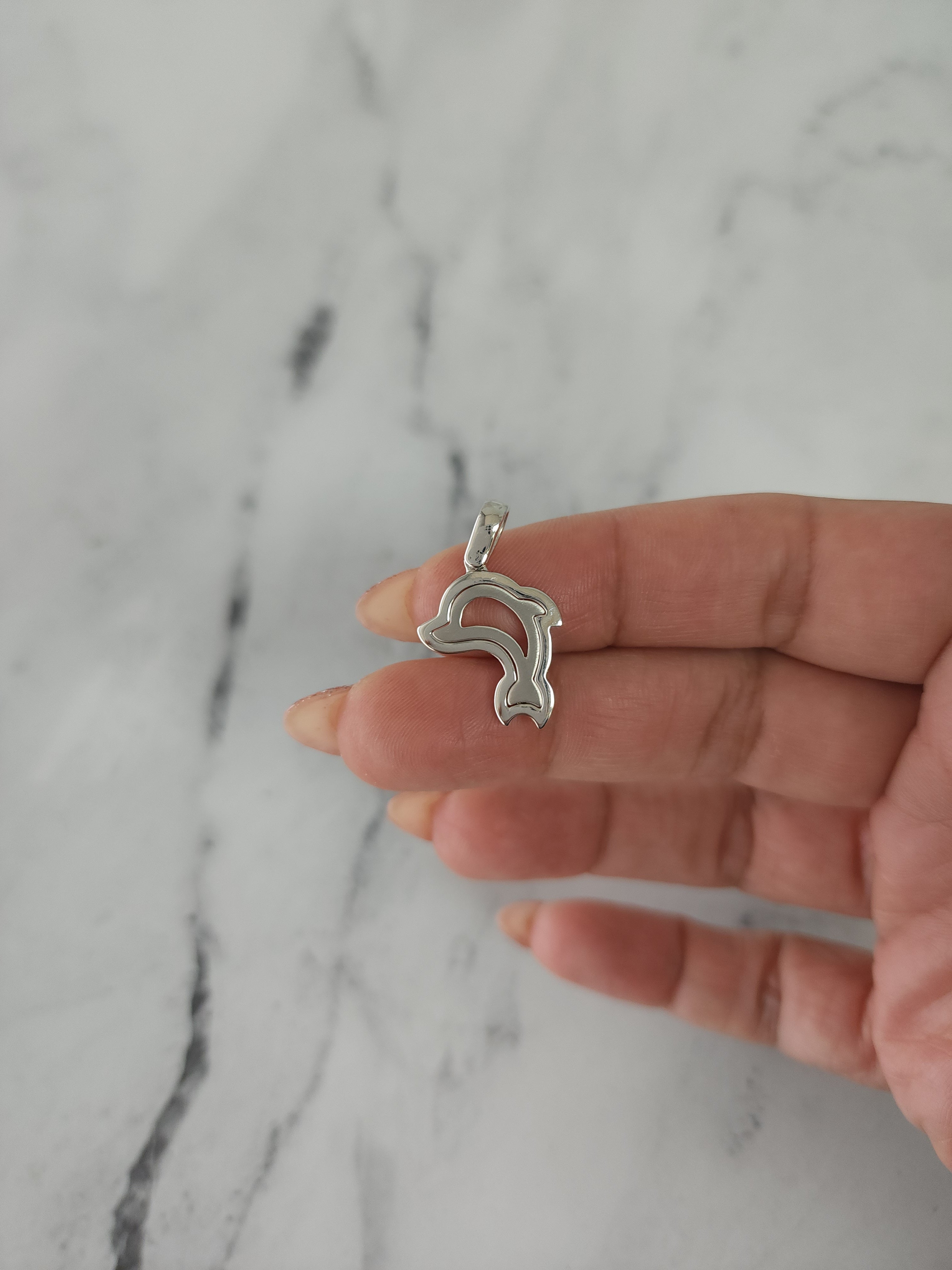 Polished Dolphin Cutout Necklace