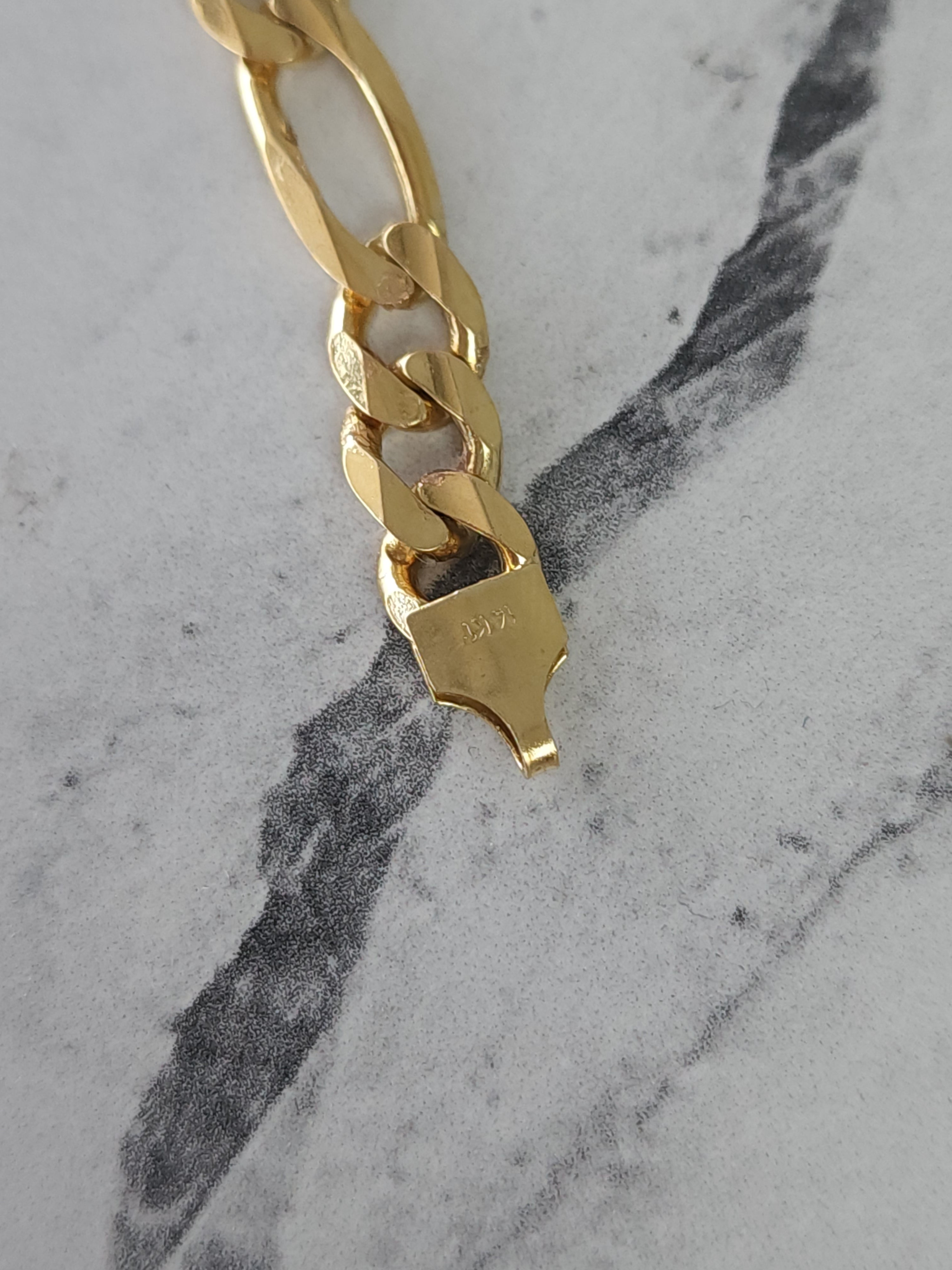 Medical Alert Bracelet with Figaro Chain 14k Yellow Gold