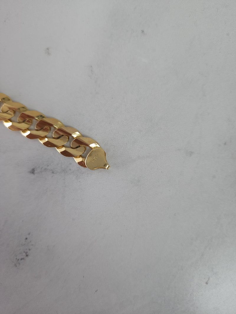 Cuban Link Gold Bracelet 14k Yellow Gold