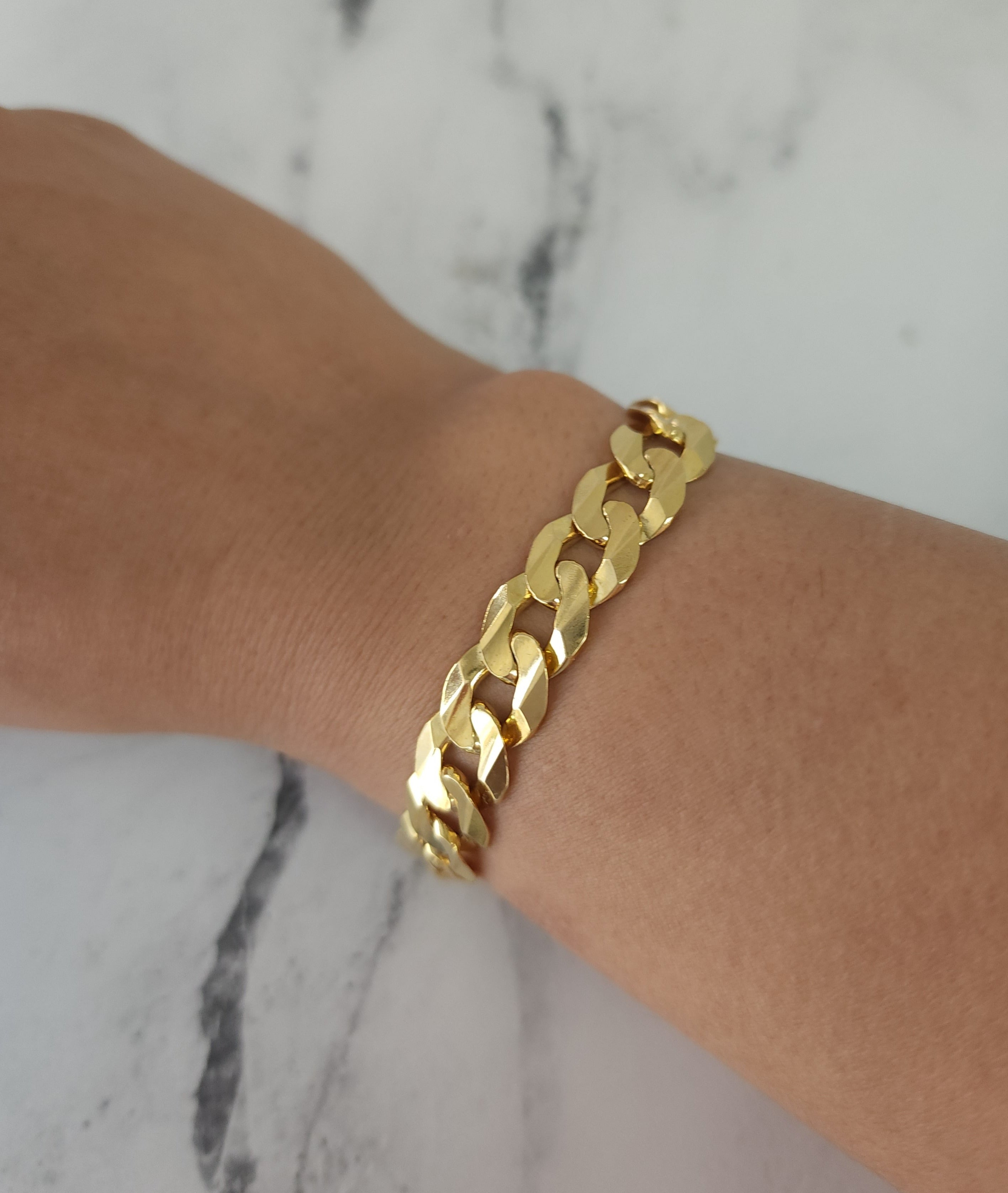 Cuban Link Gold Bracelet 14k Yellow Gold