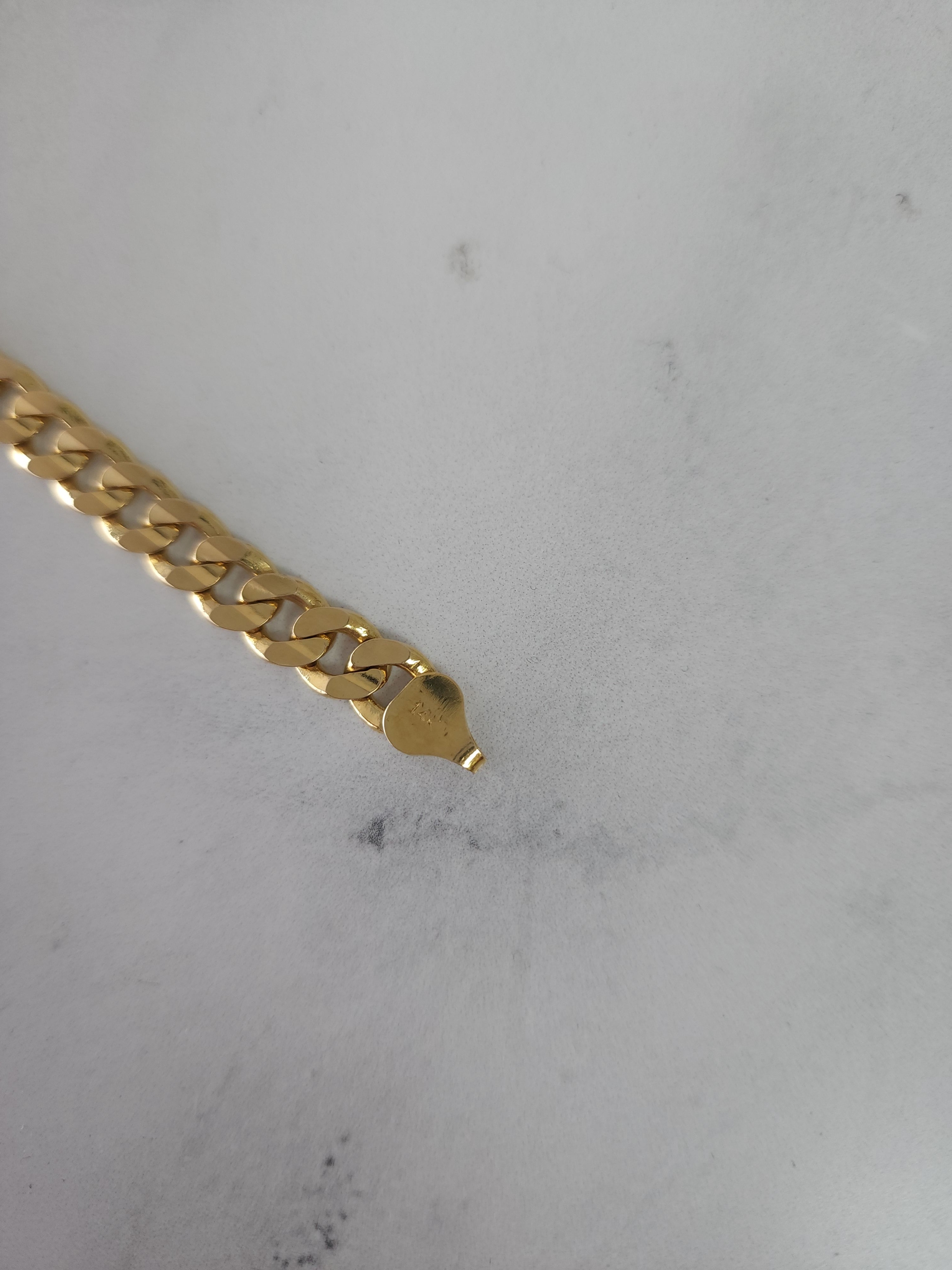 Cuban Link ID Bracelet 14k Yellow Gold