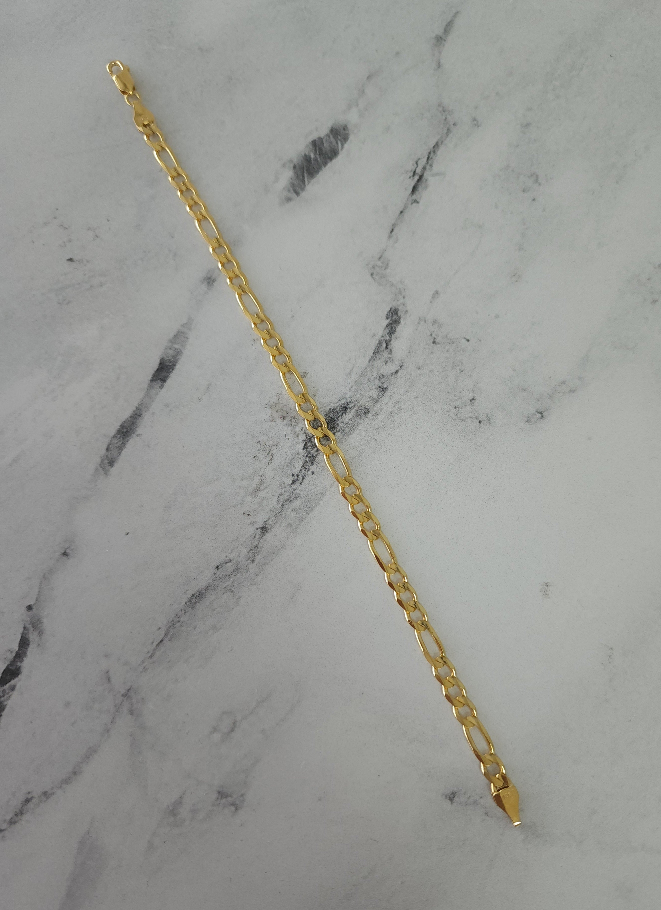 5mm Classic Figaro Bracelet-Anklet 14k Yellow Gold