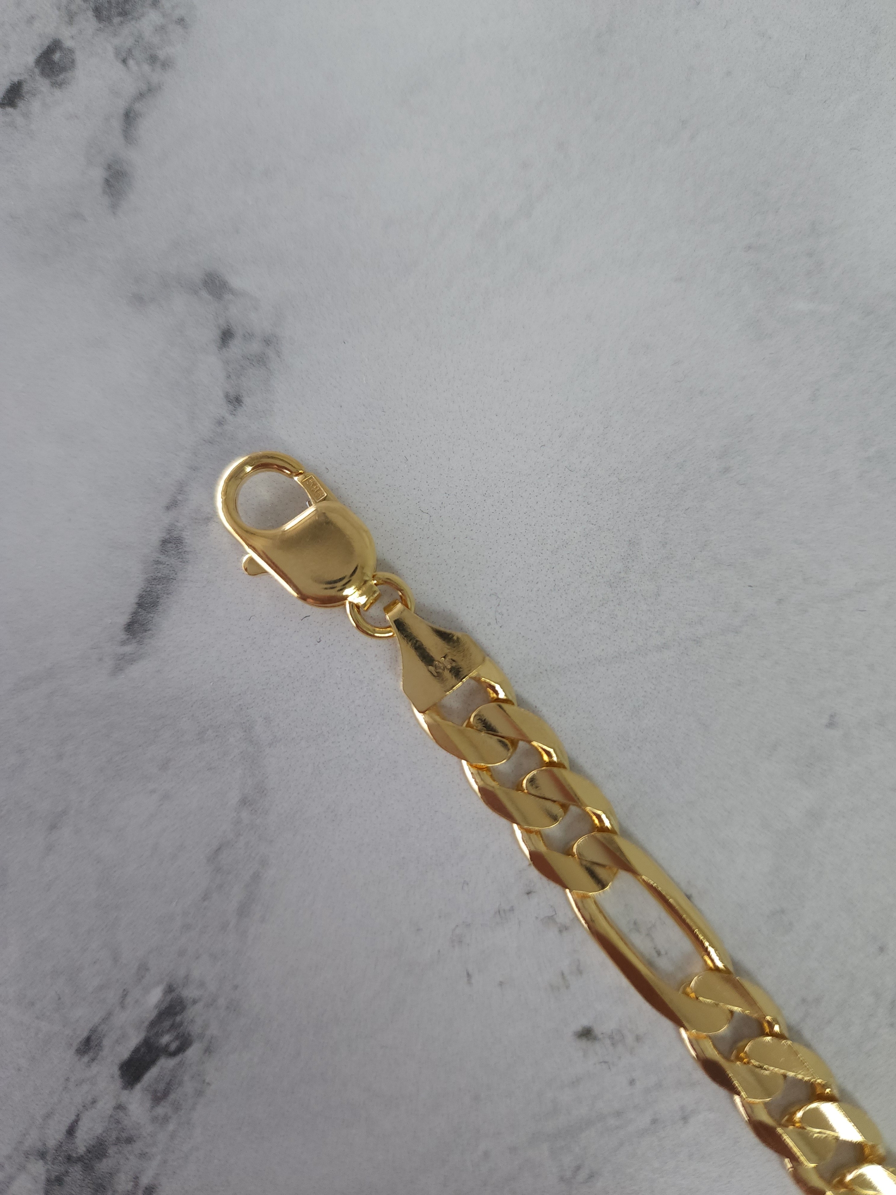 8mm Classic Figaro Bracelet/Anklet 14k Yellow Gold