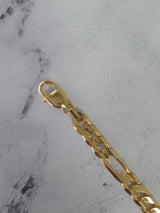 8mm Classic Figaro Bracelet/Anklet 14k Yellow Gold