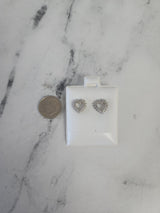 Heart Shaped Cutout Diamond Studs .25cttw 14k White Gold