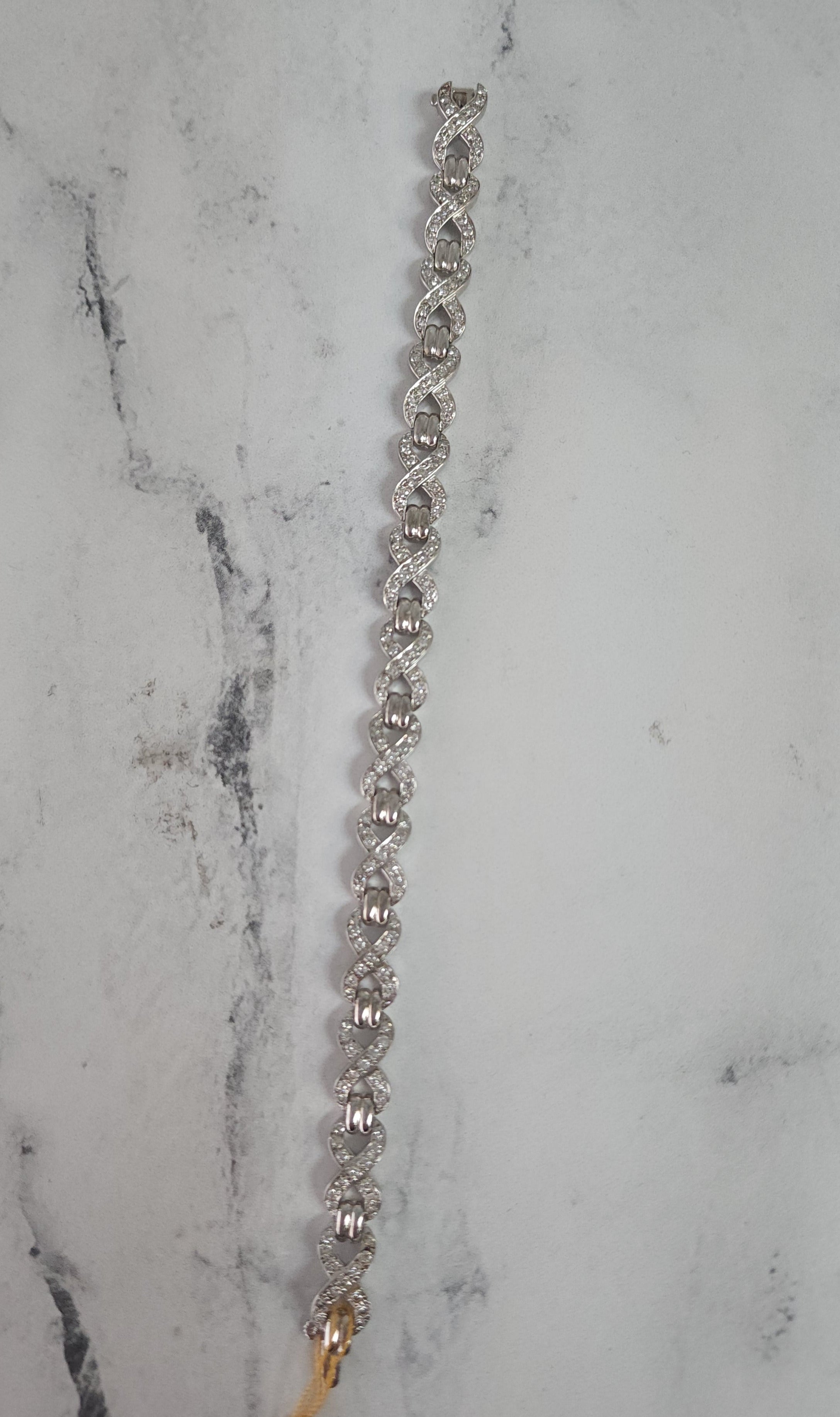 3 Carat Infiniti Diamond Link Tennis Bracelet 14k White Gold