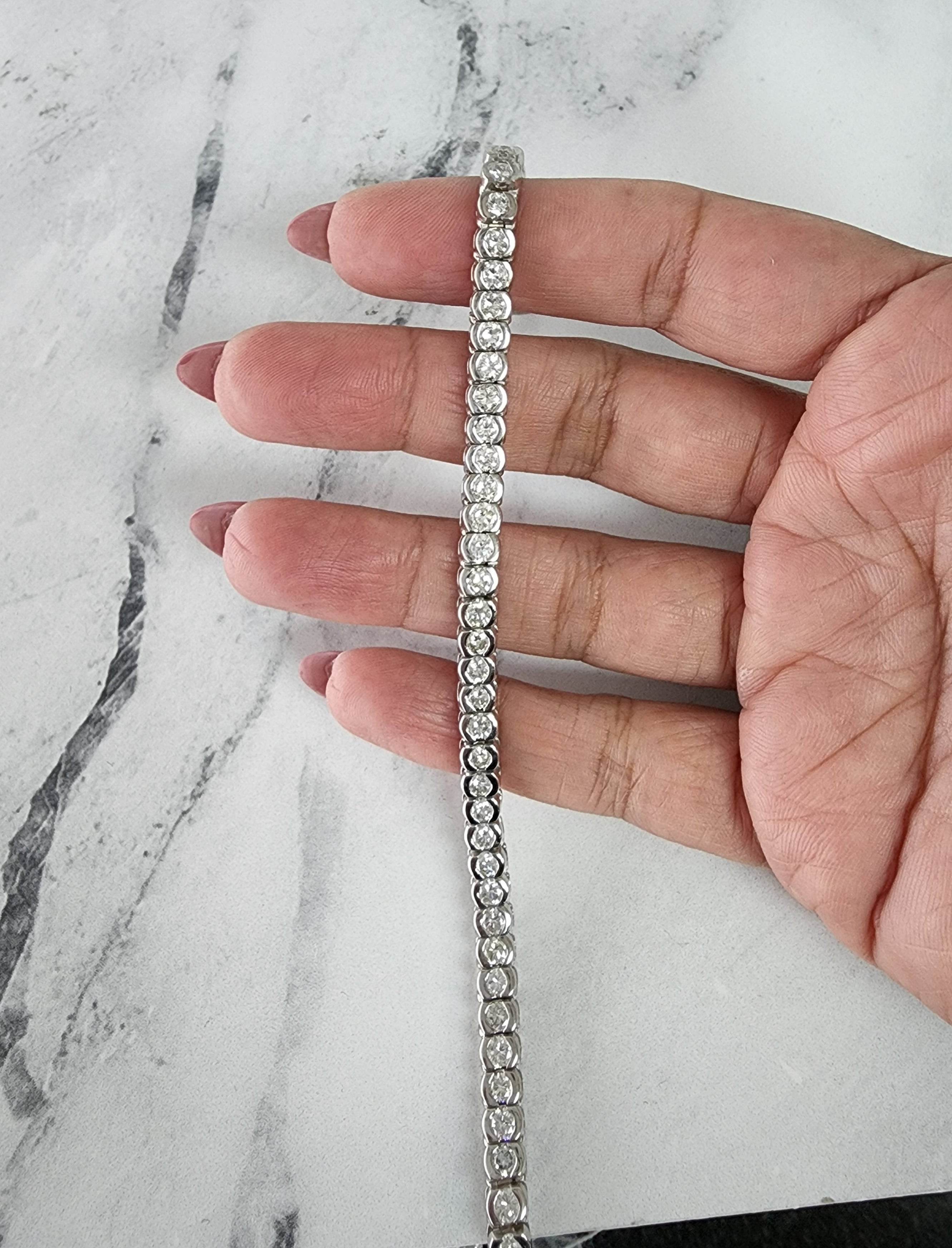 6 Carat Bezel Diamond Tennis Bracelet