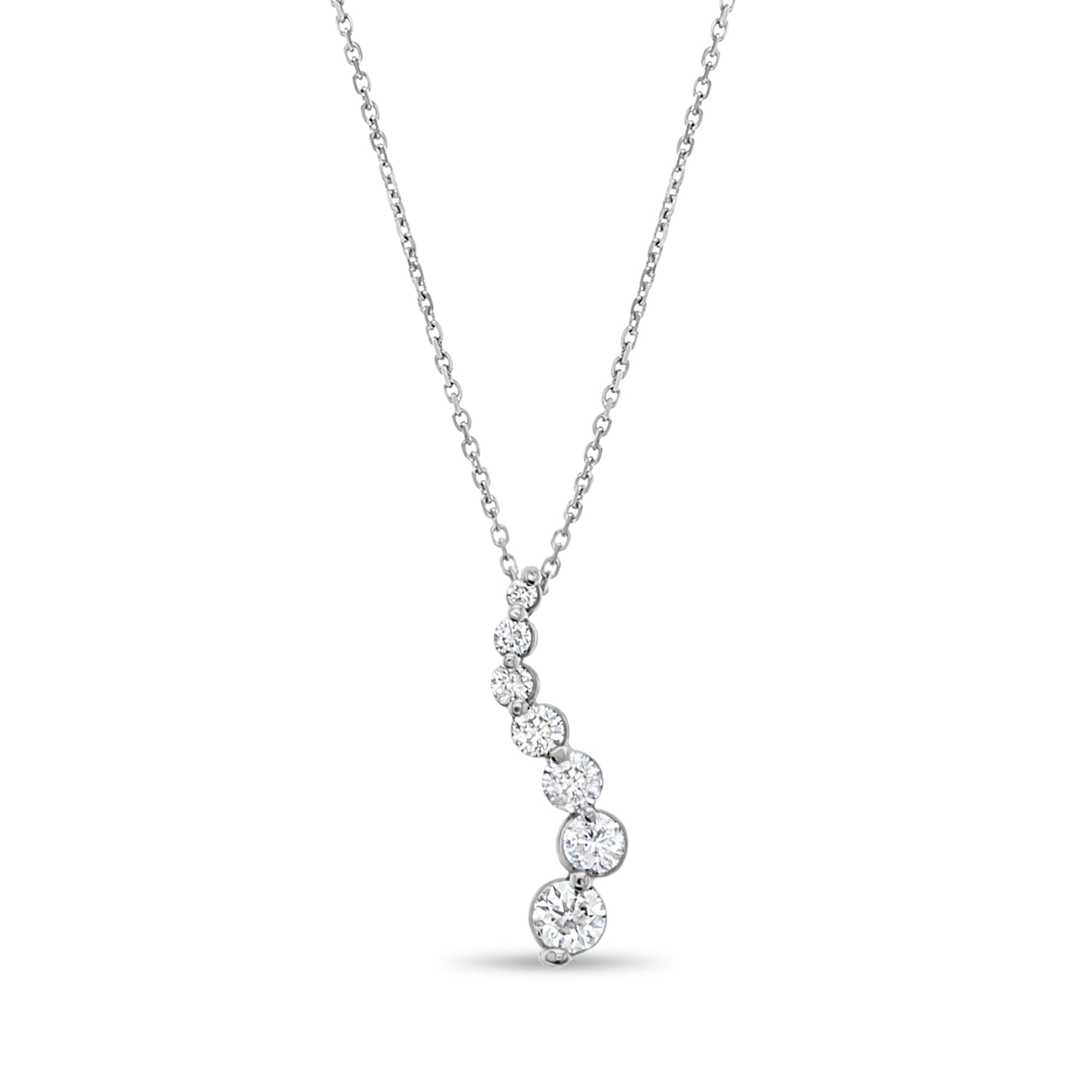 Diamond Journey Pendant 1.00cttw 14k White Gold