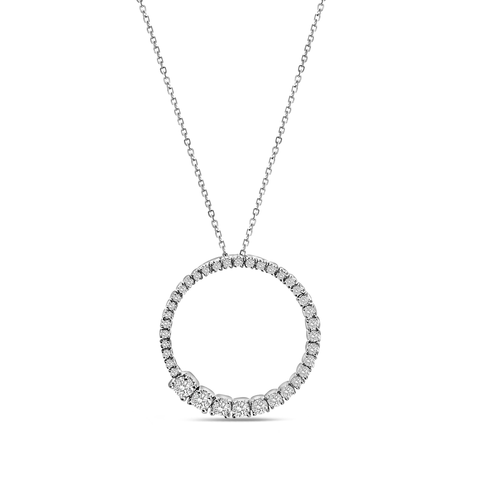 Collier en or blanc 14 carats avec diamants Journey Circle of Life 1,20 ttw