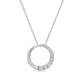 Journey Circle Diamond Pendant .90cttw 14k White Gold