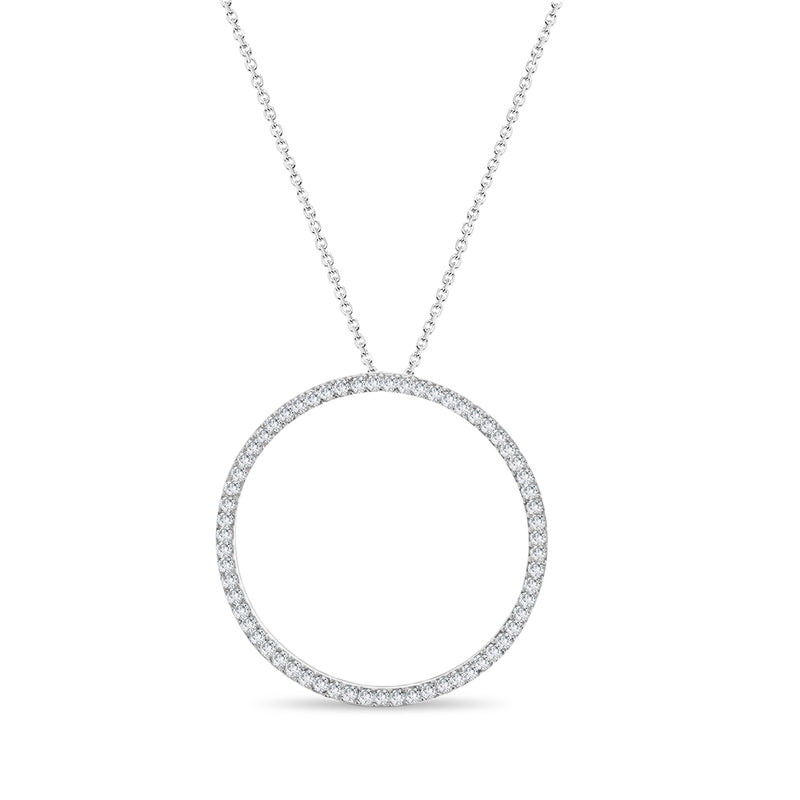 Circle of Life Diamond Necklace 1.00cttw 14k White Gold