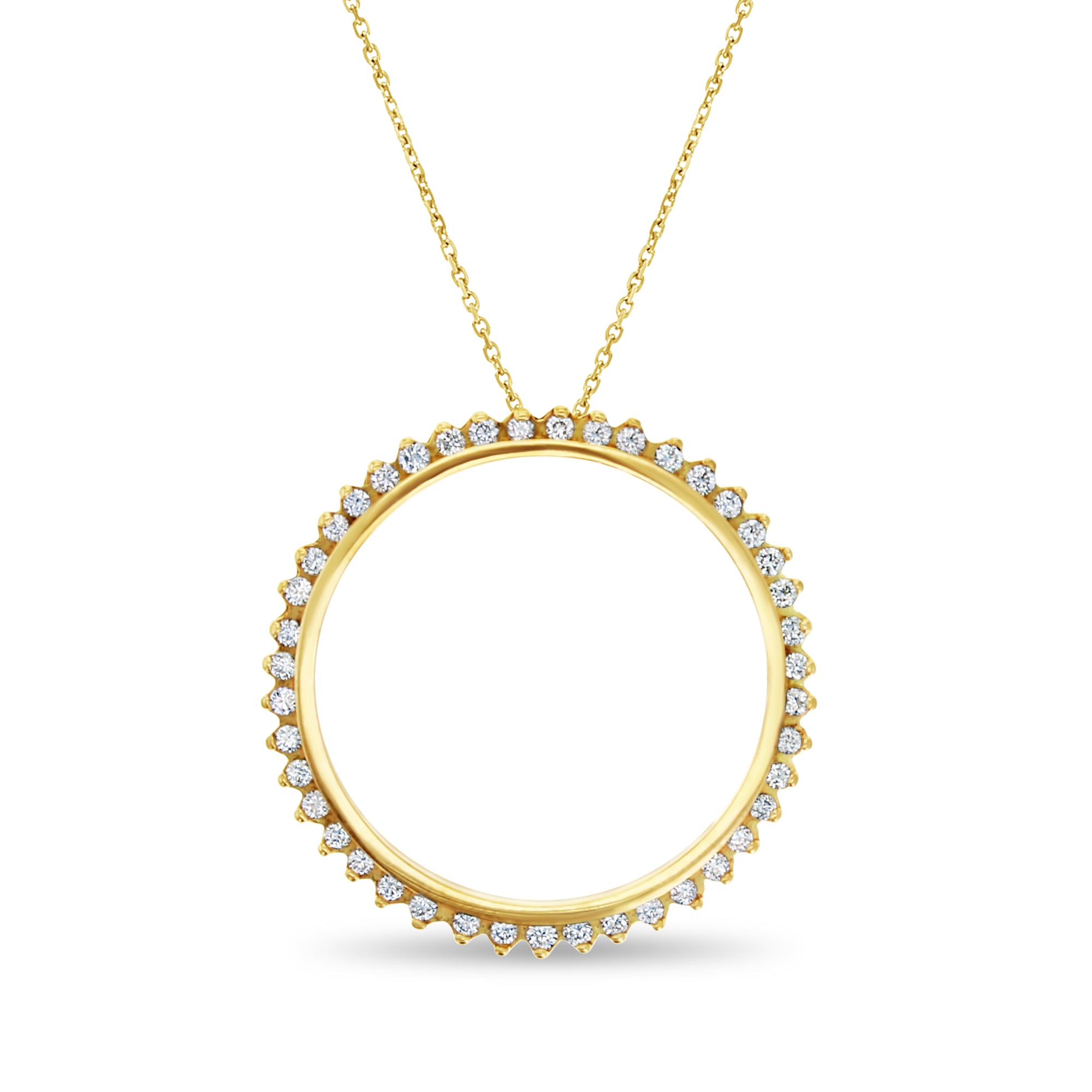 Colgante de diamantes Circle of Life de 1,22 ct en oro amarillo de 14 k