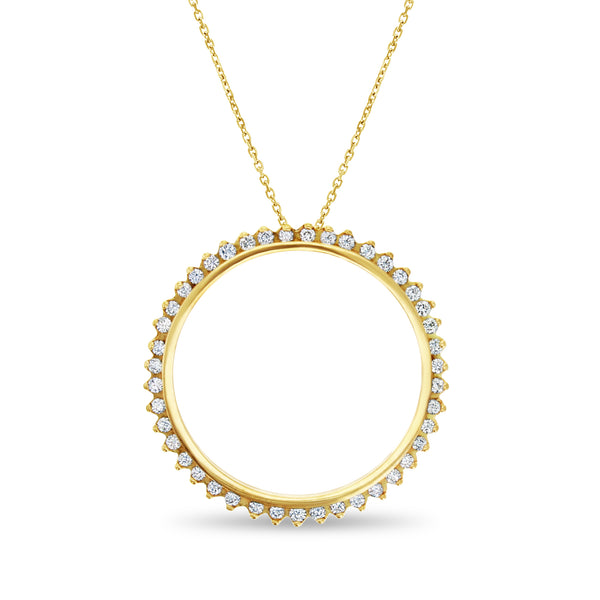 Circle of Life Diamond Pendant 1.22cttw 14k Yellow Gold