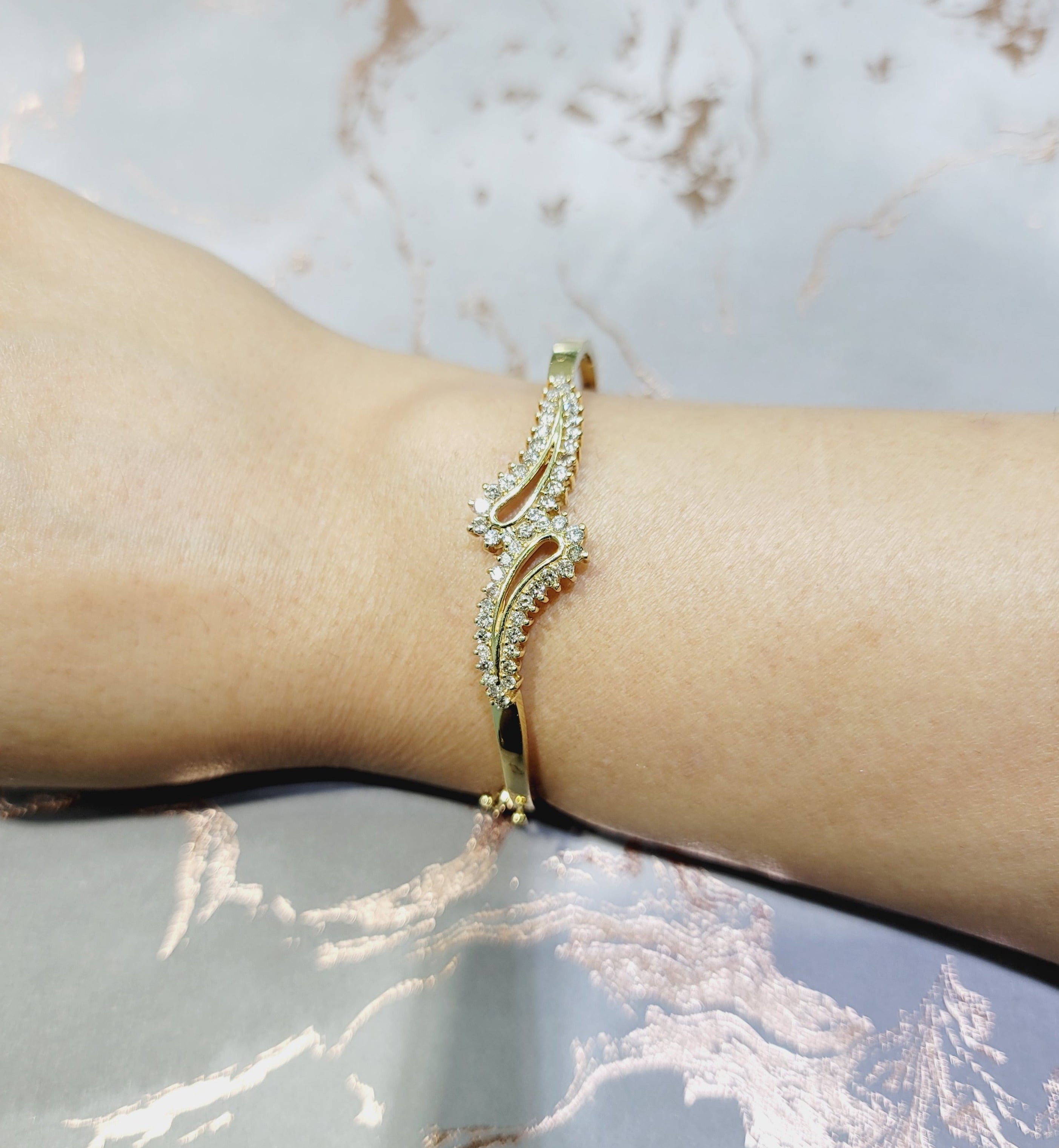 Diamond Bracelet 1.35cttw 14k Yellow Gold