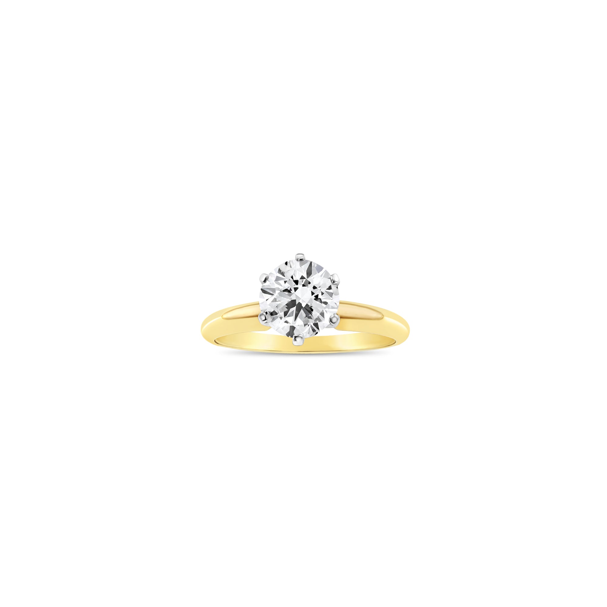 Anillo de compromiso con diamante solitario brillante de un quilate, 1,21 ct