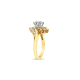 Half Carat Marquise Cente Bypass Engagement Diamond Ring