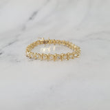 S Style Diamond Tennis Bracelet 3.00cttw 14k Yellow Gold