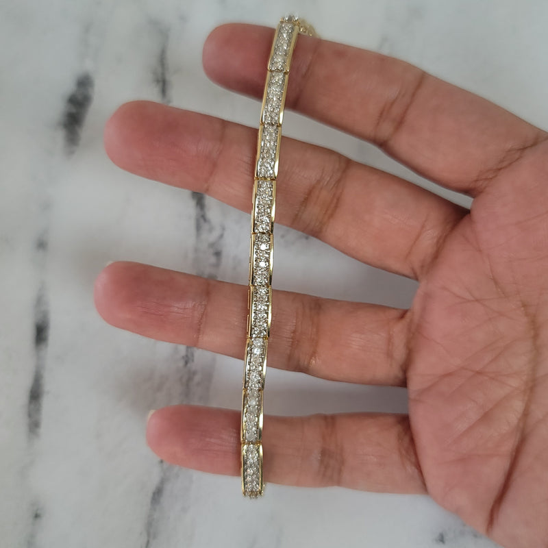 Pave Diamond Tennis Bracelet 2.00cttw 14k Two-Toned Gold - Queen of Gemz