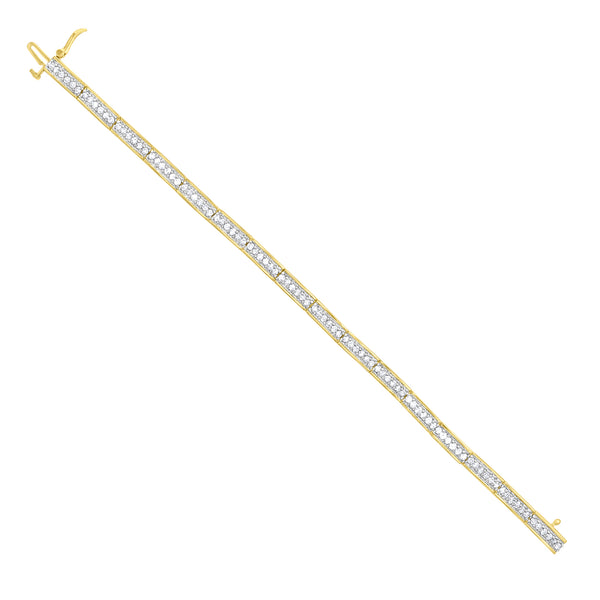 Pave Diamond Tennis Bracelet 2.00cttw 14k Two-Toned Gold - Queen of Gemz